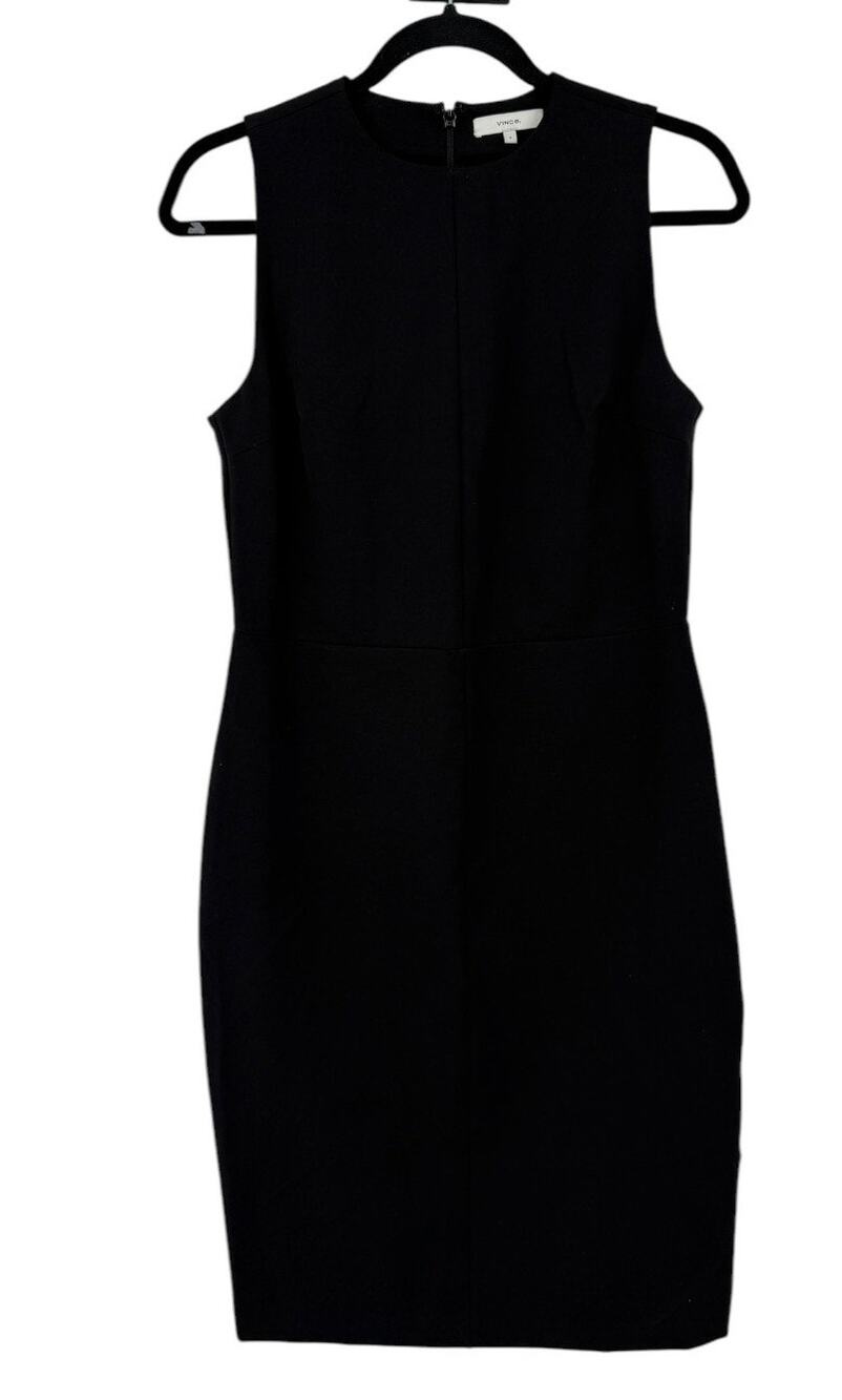 Vince dress seamed front sleeveless sheath black size 4